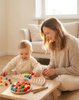 Montessori Wooden Peg Board Beads Rainbow Color Sorting Counting Fine Motor Toy | LETSMAKE