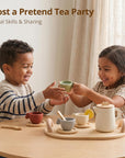 Wooden Tea Party Set for Kids 3-6 | Montessori Pretend Play Kitchen Toy | LETSMAKE