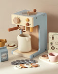 Wooden Pretend Coffee Maker Playset, Play Kitchen Gift for Toddlers 3+ Boys Girls
