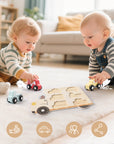 7Pcs Wooden Vehicle Shape Matching Puzzle Cars Montessori Toy for Toddlers 0-3 Years | LETSMAKE