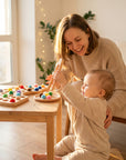 Montessori Wooden Peg Board Beads Rainbow Color Sorting Counting Fine Motor Toy | LETSMAKE