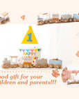 12Pcs Wooden Number Block Train Montessori Toy for Toddlers 1-5 Years
