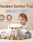12Pcs Wooden Number Block Train Montessori Toy for Toddlers 1-5 Years