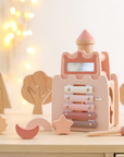 9-in-1 Wooden Activity Cube Montessori Sensory Toy for Kids 3+ with Mirror First Birthday Gift