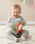 Montessori Soft Baby Book 0-12M Crinkle Sensory Tummy Time Toy with Mirror Teether