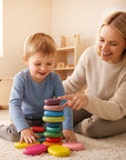Wooden Stacking Rocks 16Pcs Montessori Toy for Toddlers 1-3