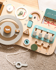 Montessori Wooden Learning Toy Set | Busy Board + Fine Motor Activity