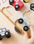 7Pcs Wooden Vehicle Shape Matching Puzzle Cars Montessori Toy for Toddlers 0-3 Years