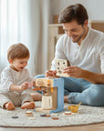 Wooden Coffee Maker Toy Set, Play Kitchen Gift for Toddlers 1-3 Years Old Boys Girls | LETSMAKE