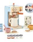 Kids Pretend Coffee & Tea Set – Wooden Play Kitchen Gift