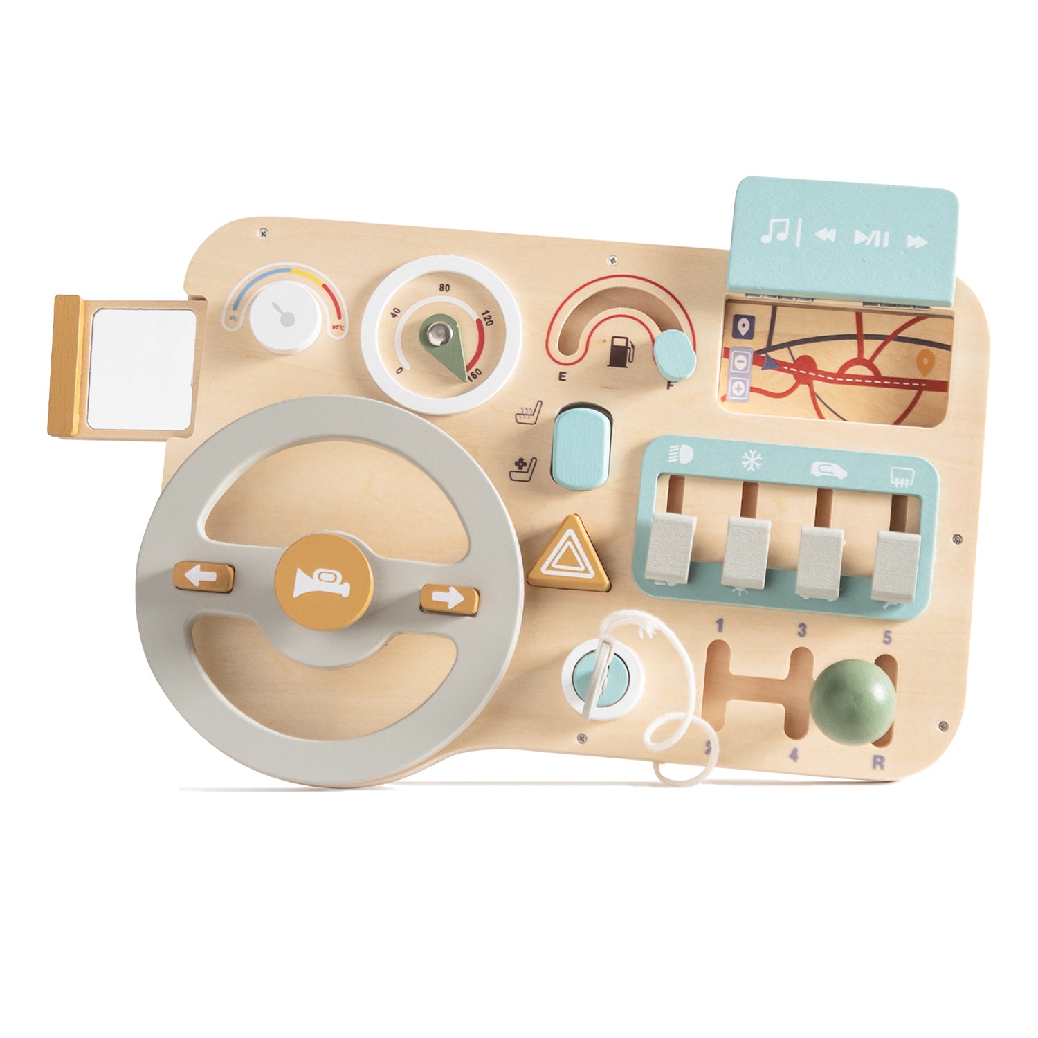 Montessori Wooden Car Driving Busy Board Toy for Toddlers 3Y+