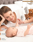 Bear Crib Mobile: Teddy Velvet Hanging Baby Mobile for Boys & Girls, Newborn Nursery Decor