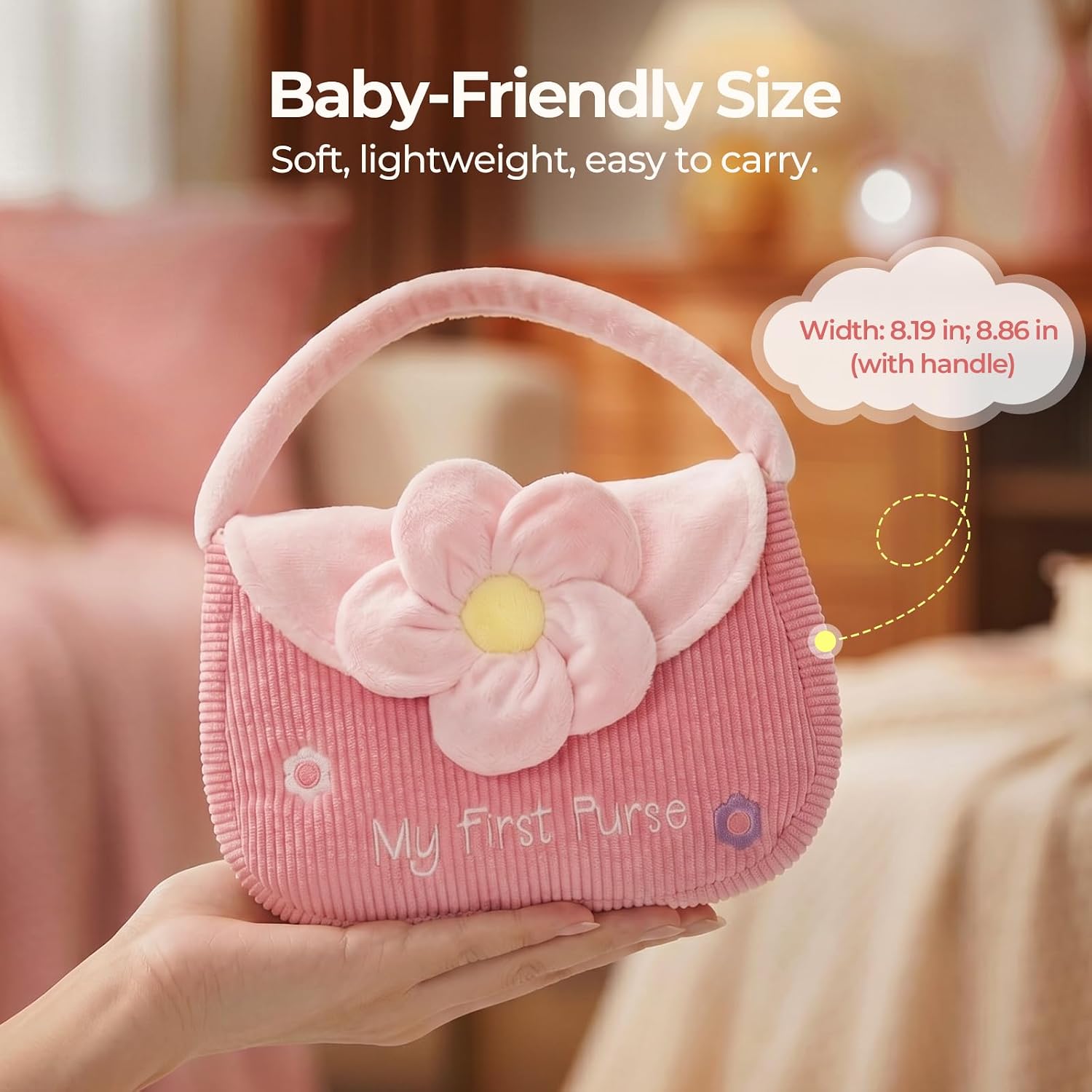 My First Purse Sensory Toy Set for Baby &amp; Toddler Girls | 10-Piece Pretend Play Handbag Toy, 1 Year Old Girl Gift