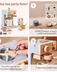 Wooden Coffee Maker Toy Set, Play Kitchen Gift for Toddlers 1-3 Years Old Boys Girls | LETSMAKE