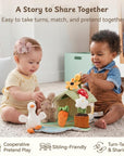 2-in-1 Baby Sensory Cottage Toy Set | Crinkle, Squeak & Rattle Plush Toys for Babies 6-12 Months