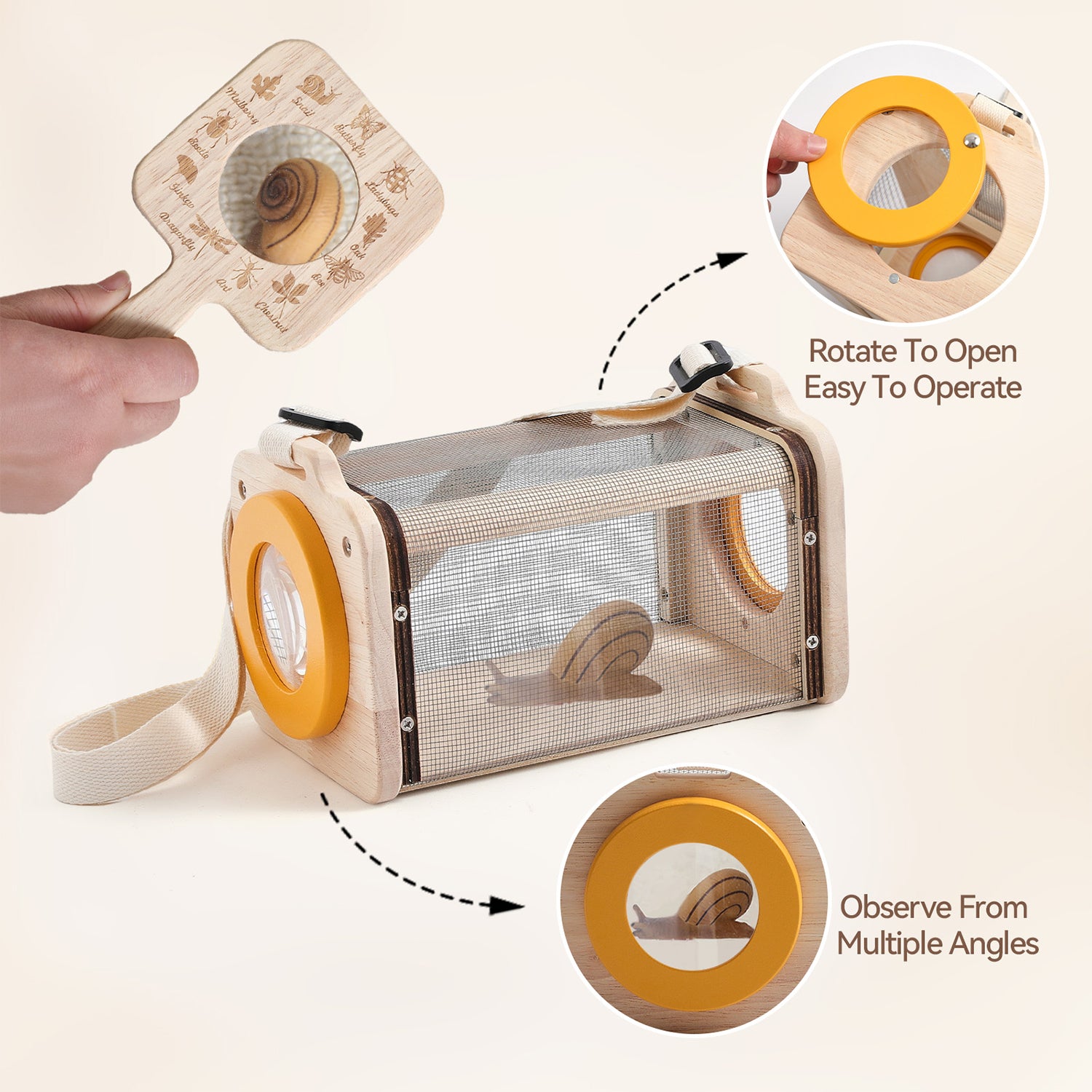 Montessori Bug Catcher Kit Wooden Outdoor STEM Explorer Toy for Ages 3-8 Nature Gift | LETSMAKE