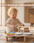 Montessori Wooden Drum Xylophone Percussion Toy for Toddlers 1-3 Years Old
