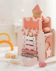9-in-1 Wooden Activity Cube Montessori Sensory Toy for Kids 3+ with Mirror First Birthday Gift