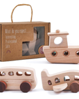 Montessori Wooden Transportation Toy Set for Toddlers | Number Train, Vehicle Puzzle & Learning Toys Bundle