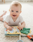 Montessori Soft Baby Book 0-12M Crinkle Sensory Tummy Time Toy with Mirror Teether