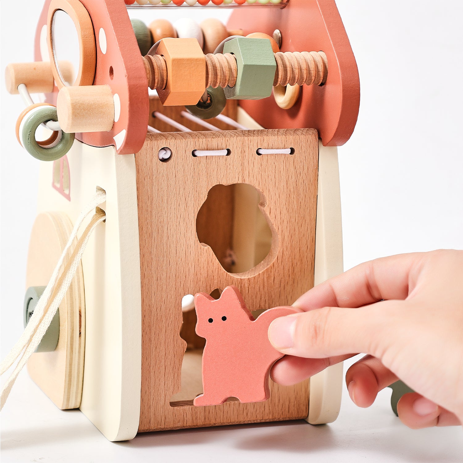 11-in-1 Wooden Activity Cube Montessori Sensory Toy for Toddlers 18M+ First Birthday Gift