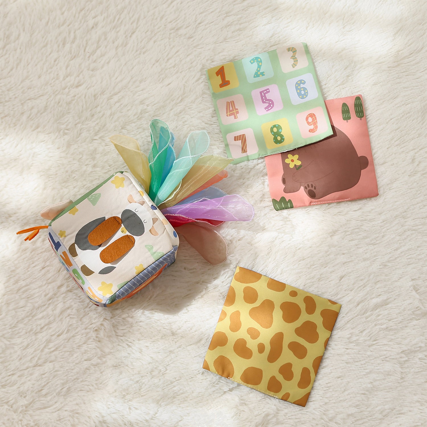 Montessori Baby Tissue Box Toy &amp; Crinkle Sensory Toy for 6-18 Months Old