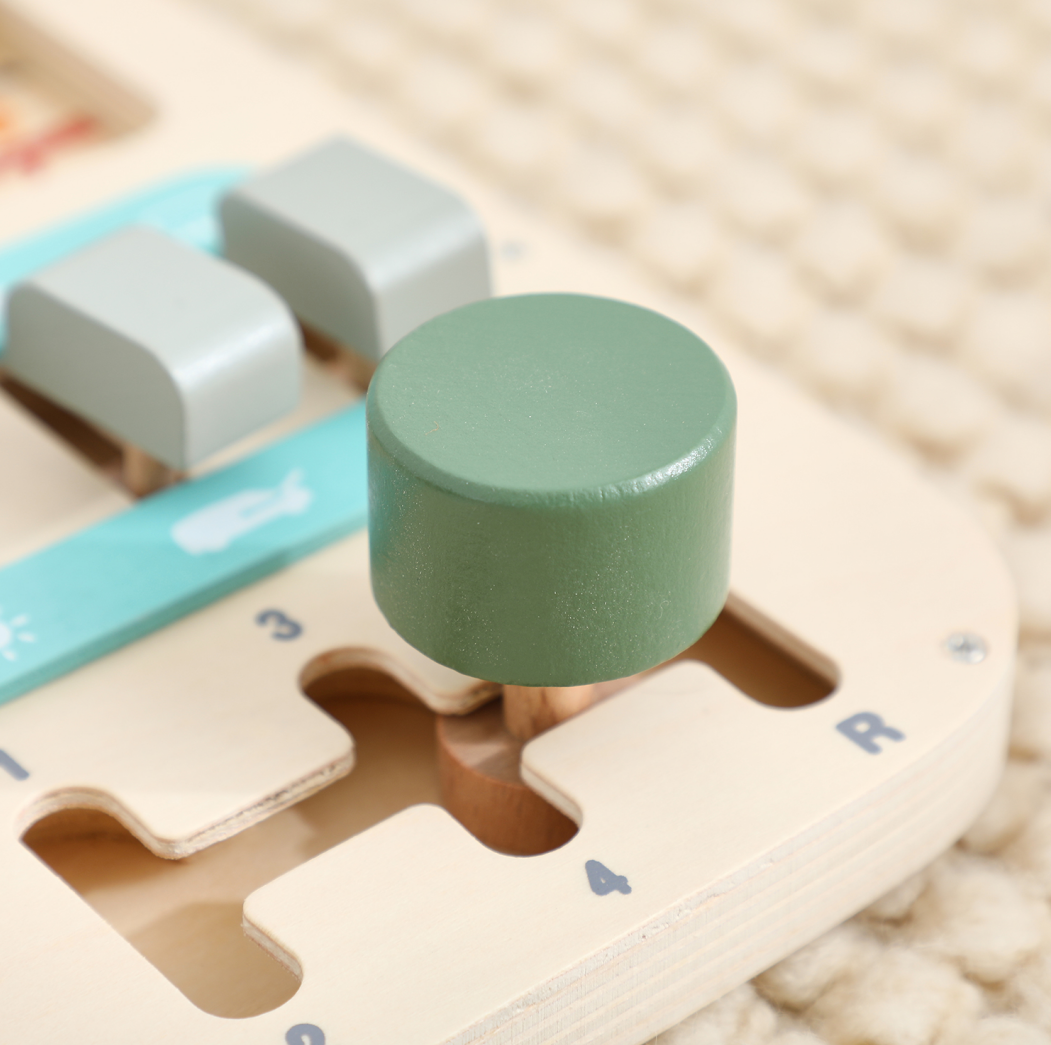 Montessori Wooden Car Driving Busy Board Toy for Toddlers 3Y+
