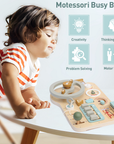 Montessori Wooden Car Driving Busy Board Toy for Toddlers 3Y+