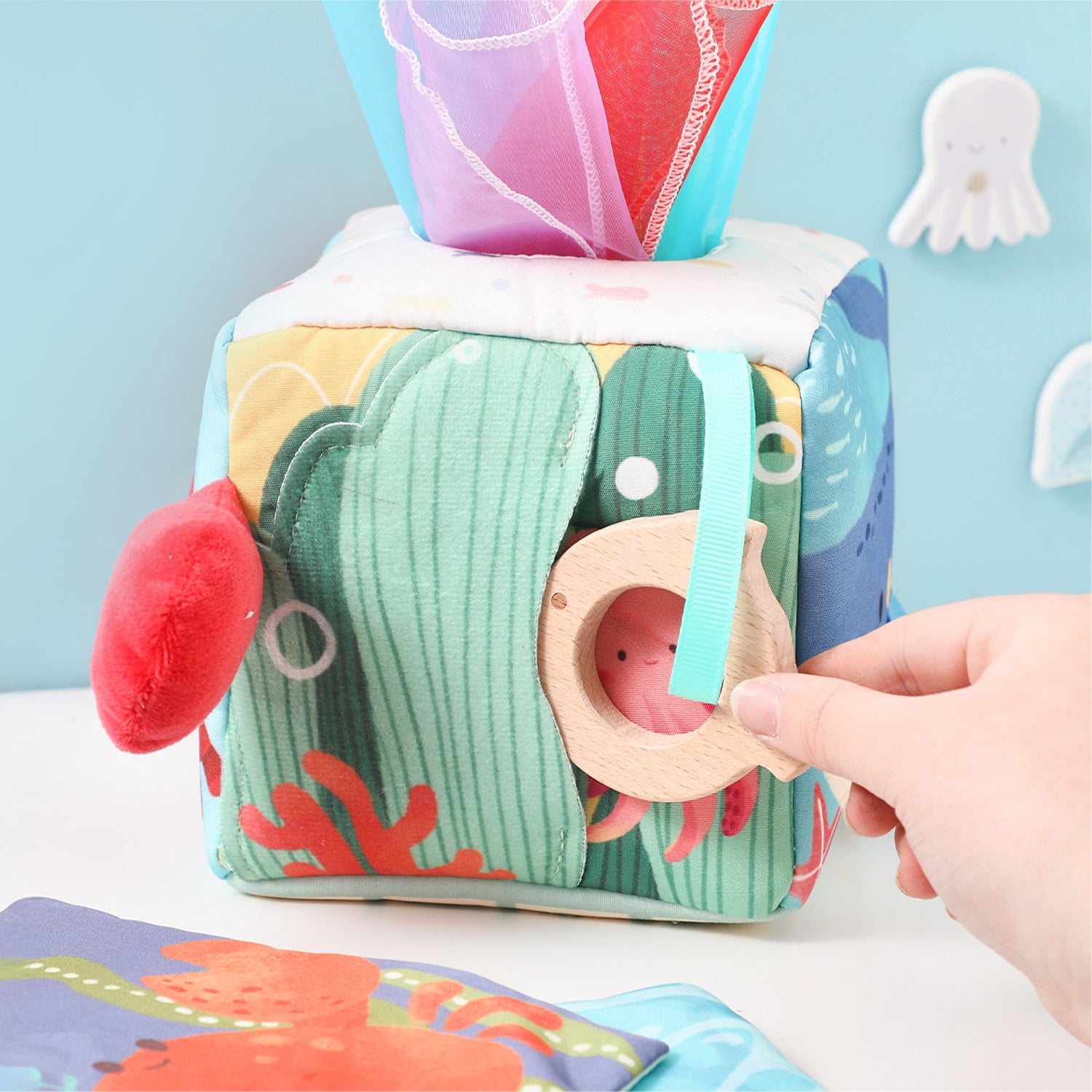 Baby Tissue Box Montessori Sensory Toy for Babies 6-18 Months