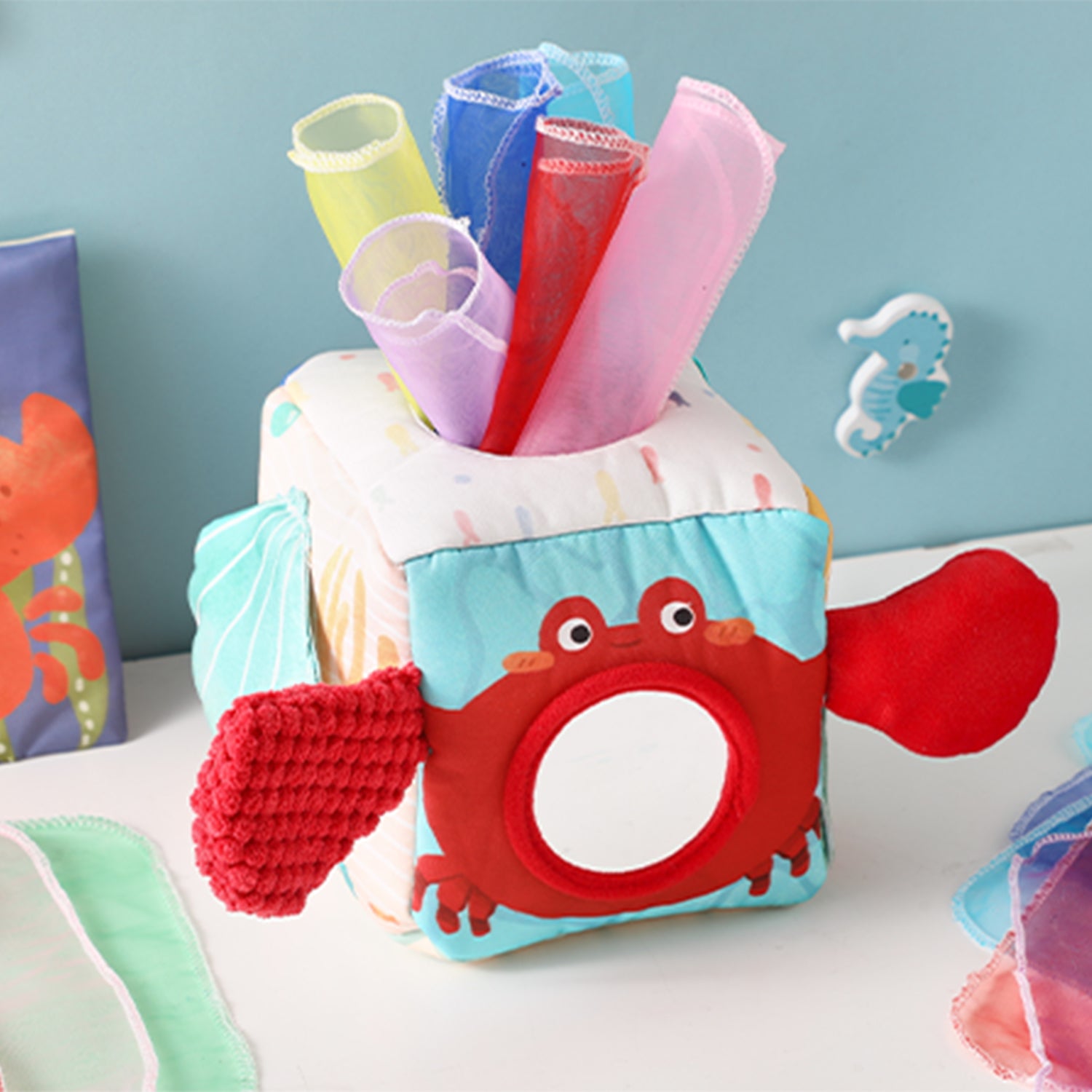 Baby Tissue Box Montessori Sensory Toy for Babies 6-18 Months