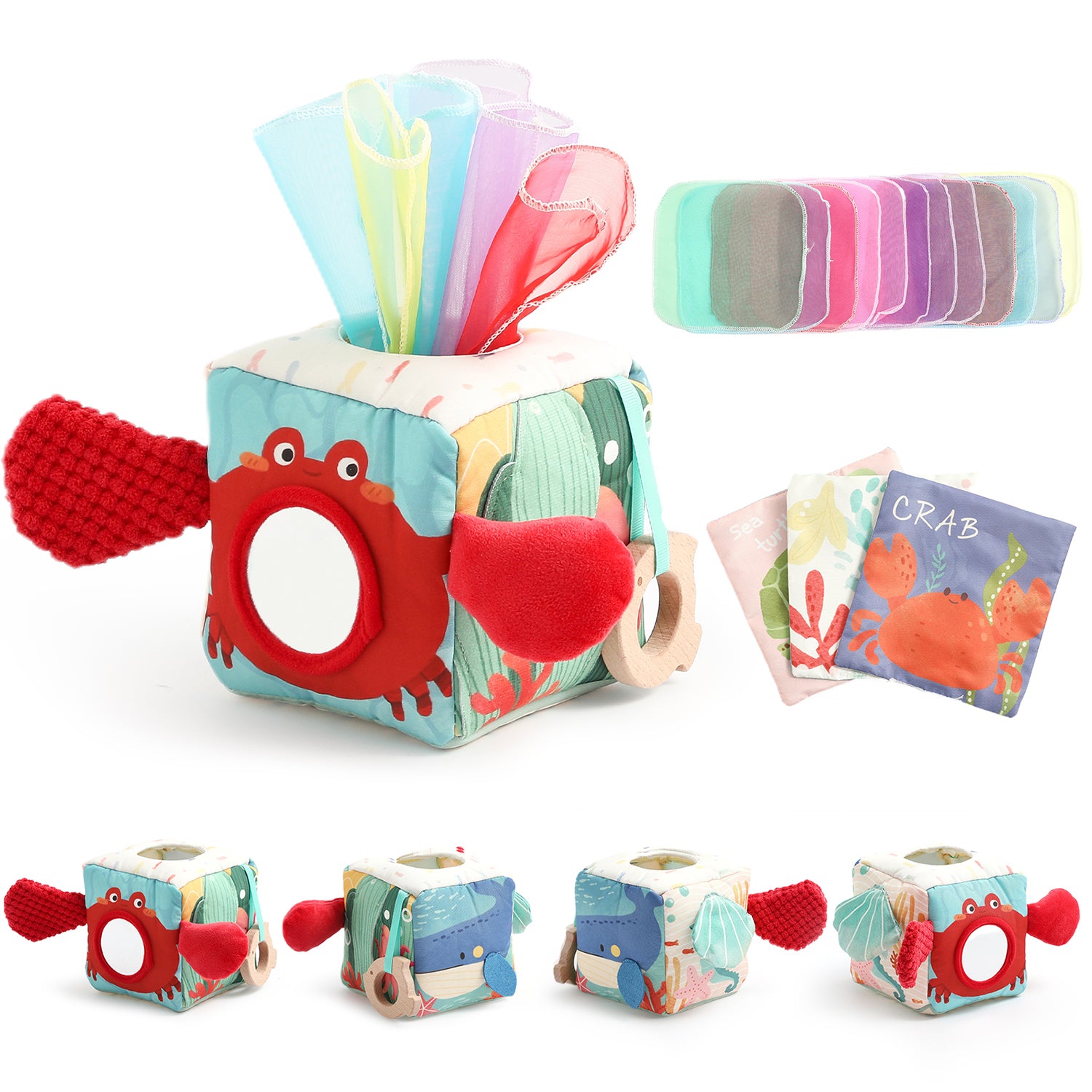 Baby Tissue Box Montessori Sensory Toy for Babies 6-18 Months