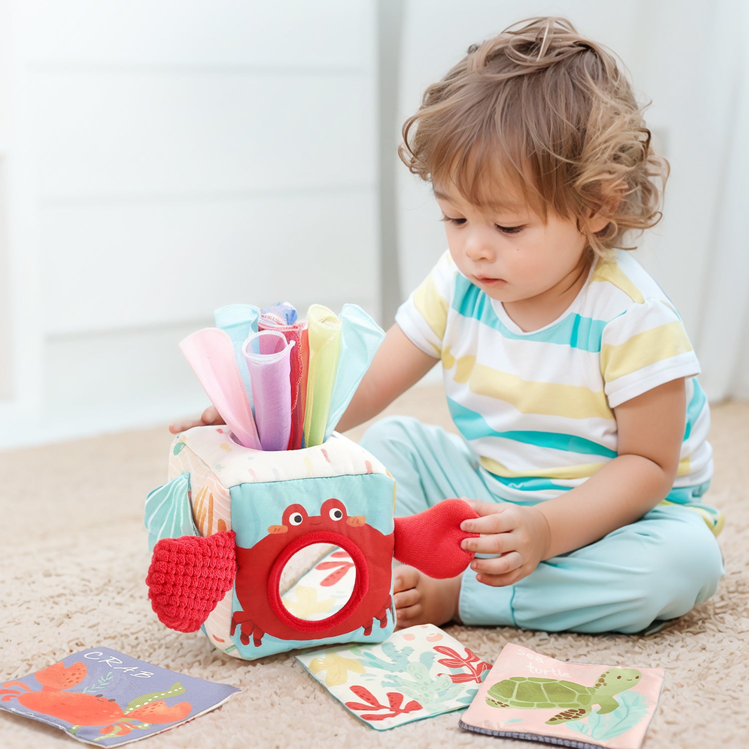 Baby Tissue Box Montessori Sensory Toy for Babies 6-18 Months