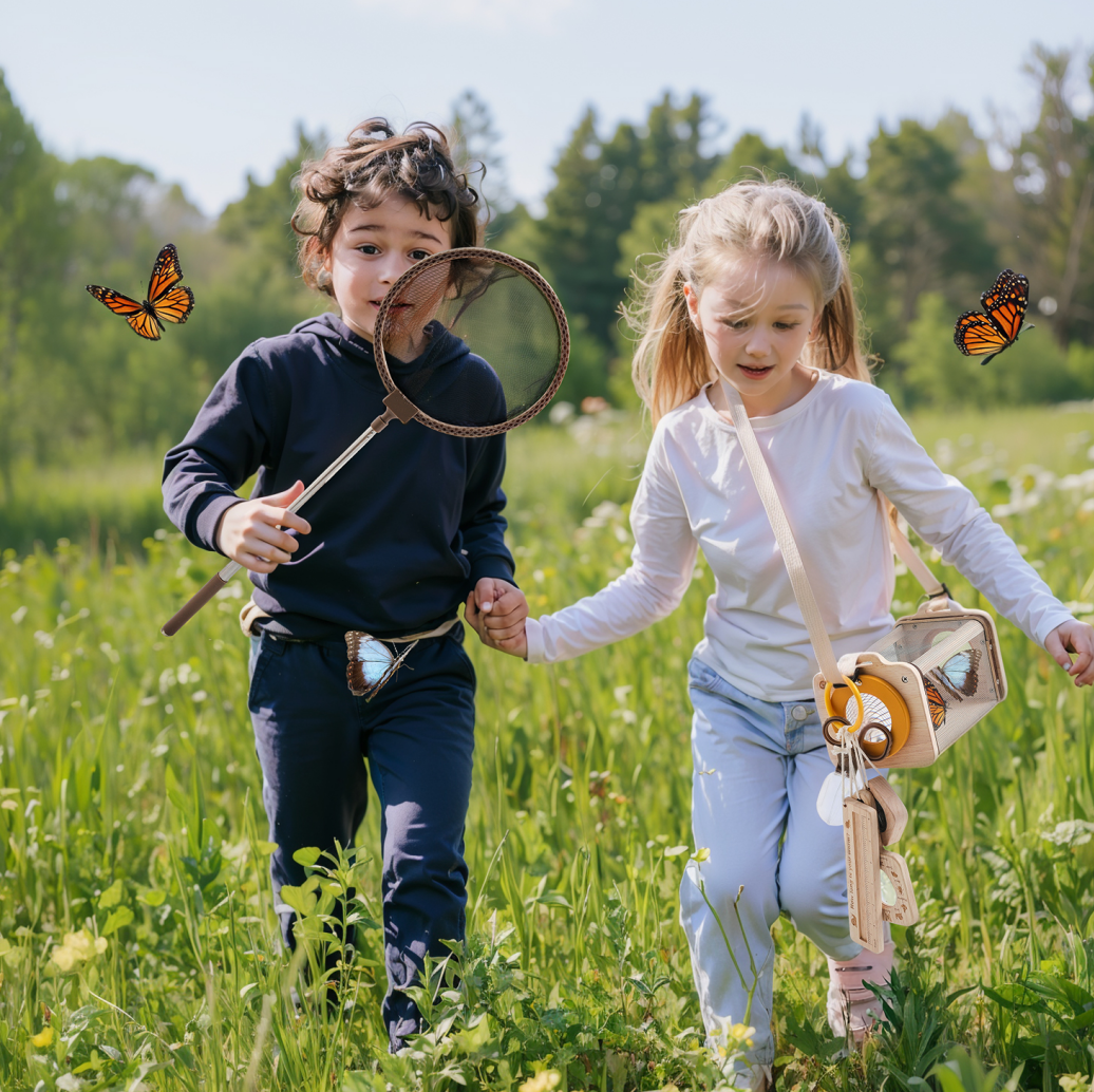 Montessori 8-in-1 Bug Catcher Kit Wooden Outdoor STEM Explorer Toy for Ages 3-8 Nature Gift