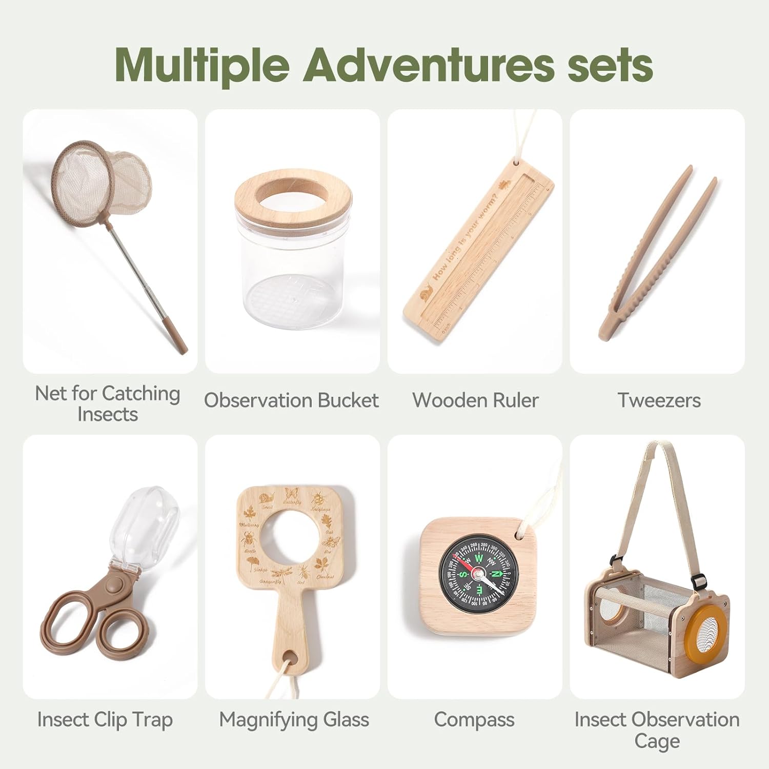 Montessori Bug Catcher Kit Wooden Outdoor STEM Explorer Toy for Ages 3-8 Nature Gift | LETSMAKE