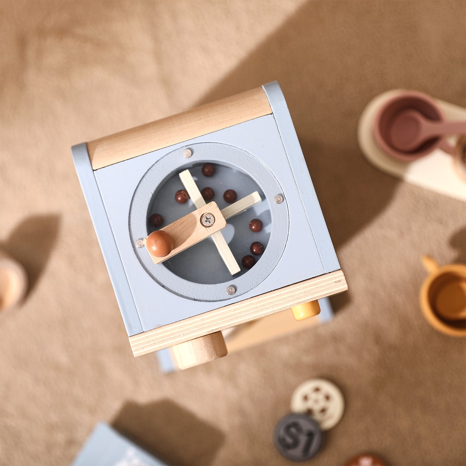 Wooden Coffee Maker Toy Set, Play Kitchen Gift for Toddlers 1-3 Years Old Boys Girls | LETSMAKE
