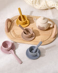 Kids Tea Party Set, Silicone Teapot & Cups with Wooden Tray, Pretend Play Toy -15PC | LETSMAKE
