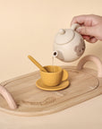 Montessori Wooden Coffee Machine Toy Set for Kids | Pretend Play Barista Kitchen Toy with Tea Set